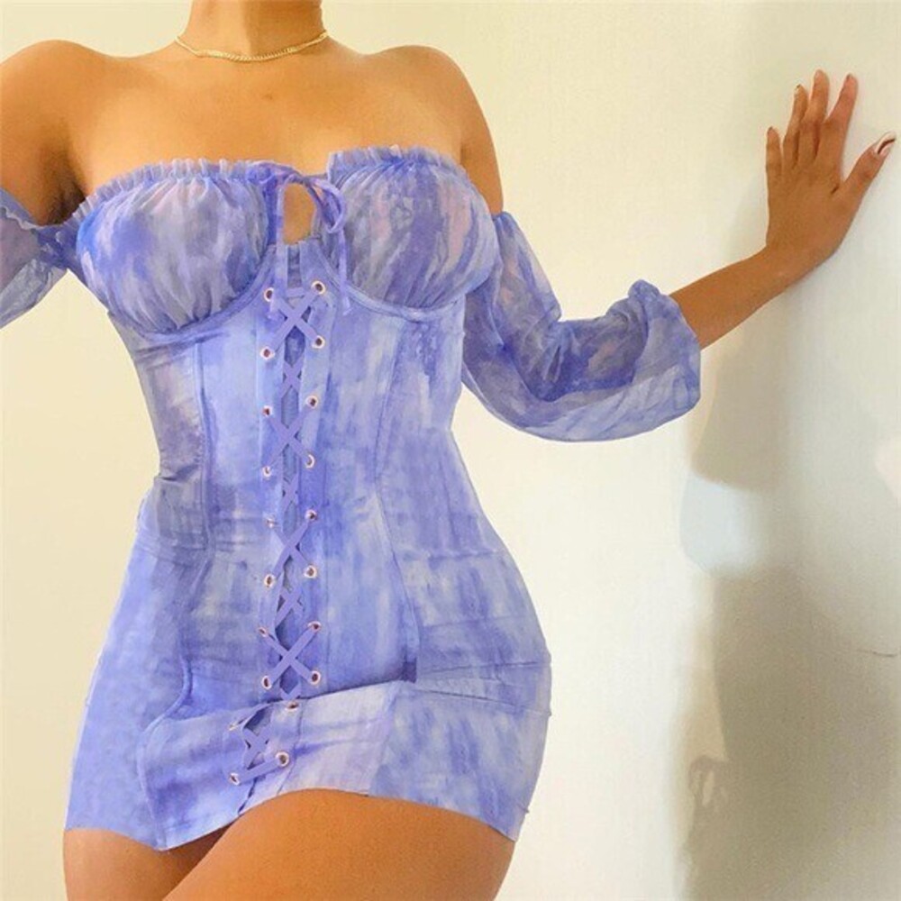Savage x Fenty Lace-up Corset Lingerie Dress